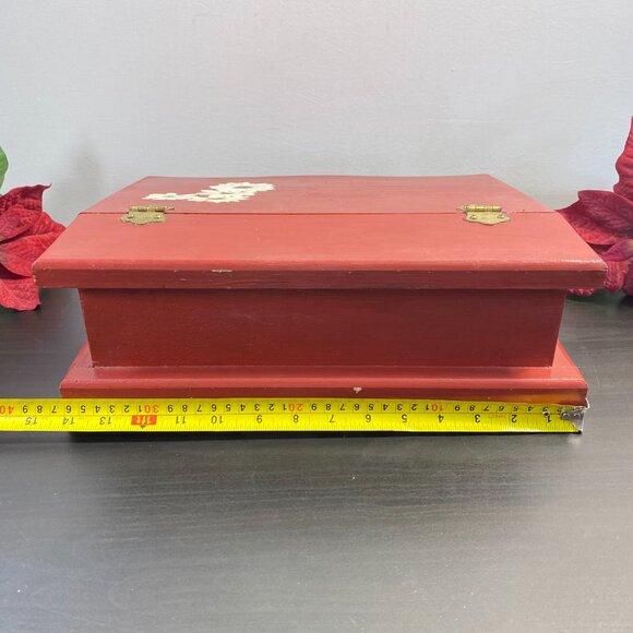 Handmade Wooden Jewelry Box, Top Opening Keepsake, Flower, Brown Box, Luxury Woo - Picture 5 of 10